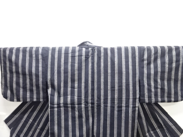  アンティーク　縞木綿単衣着物